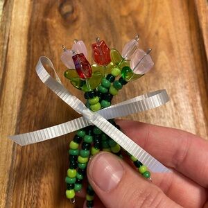 Floral Beaded Bouquet Fridge Magnet
